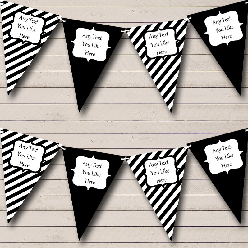 black and white bunting printable