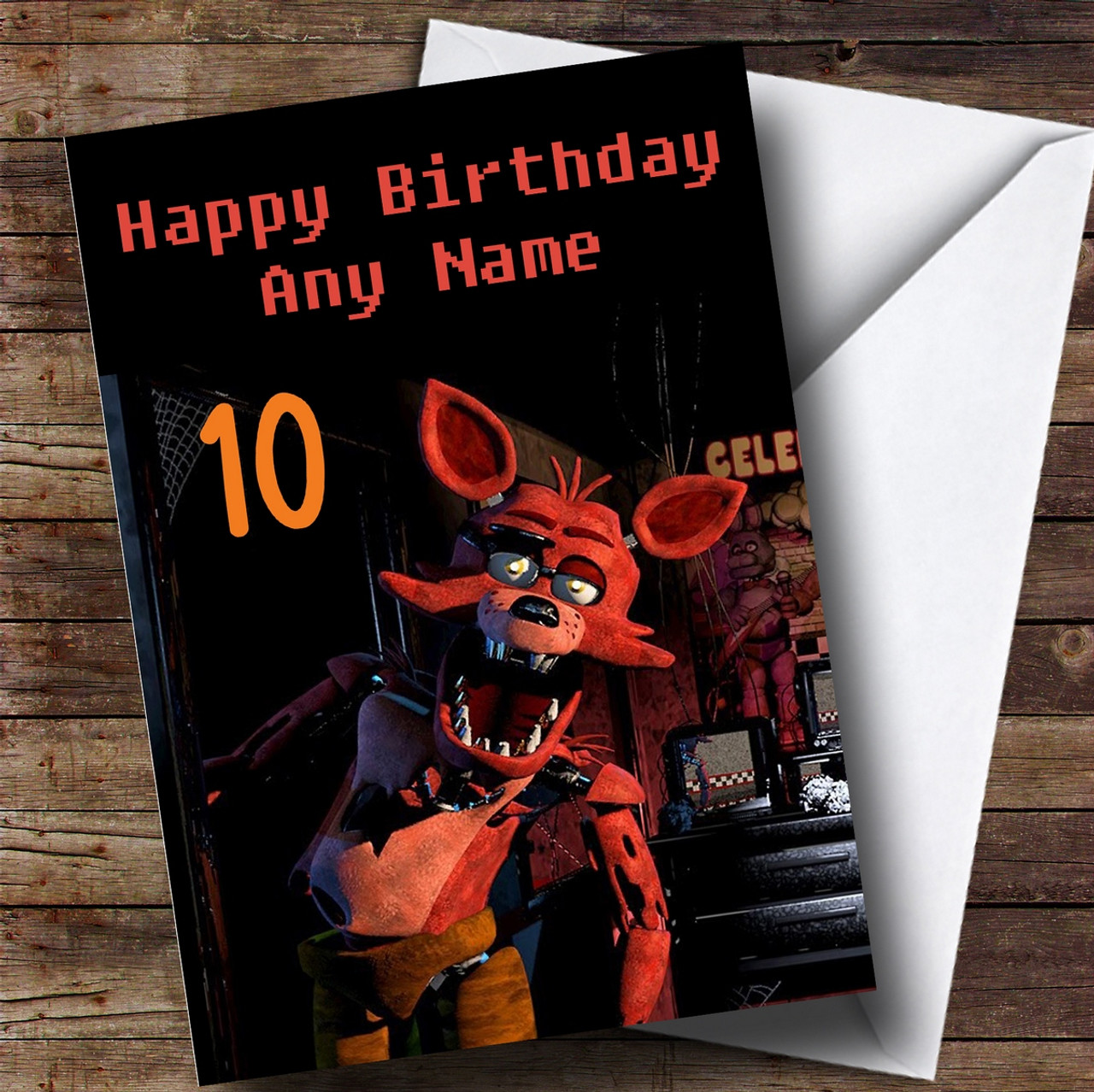 Personalized Fnaf Five Nights At Freddy's Foxy Children's Birthday Card