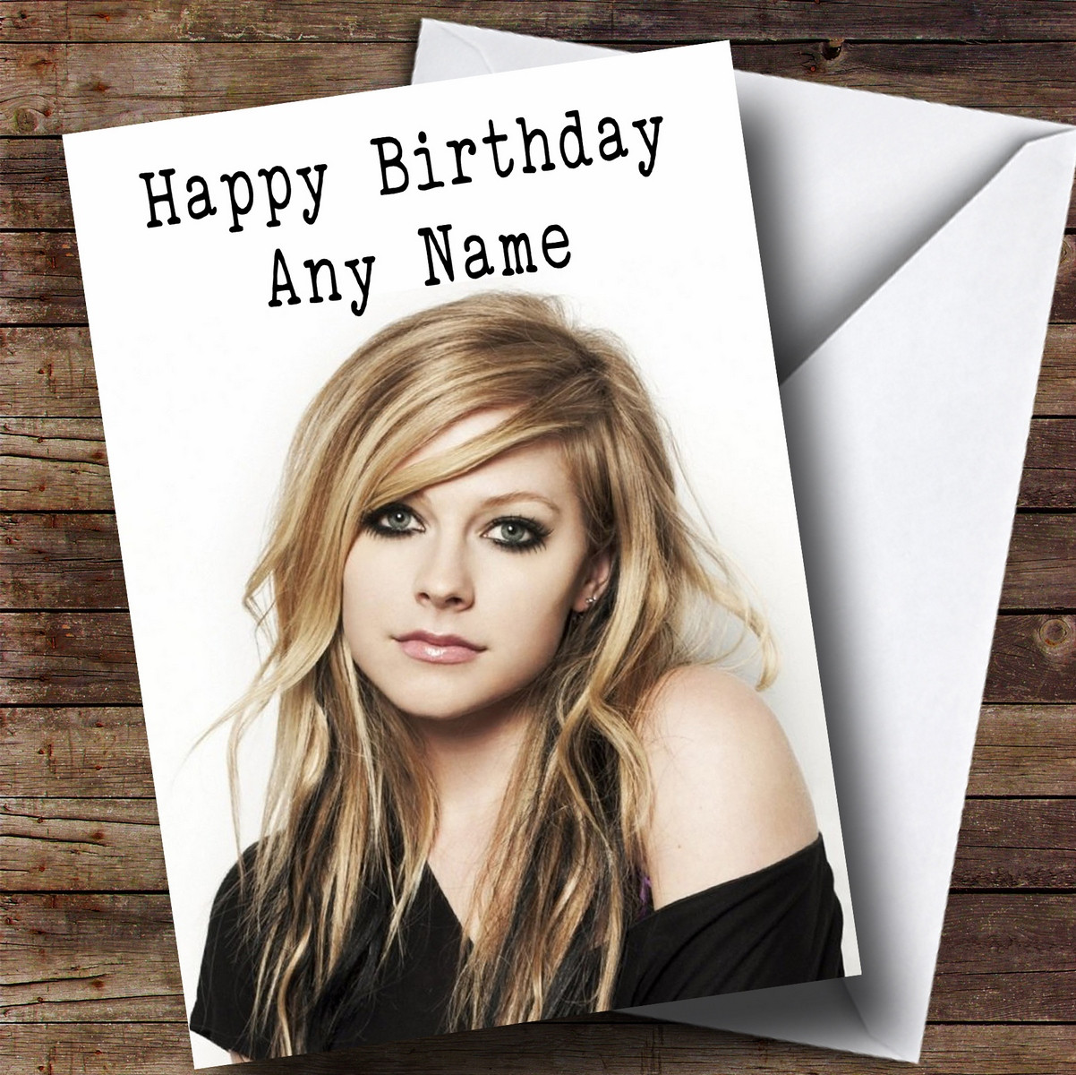 Personalized Avril Lavigne Celebrity Birthday Card - Red Heart Print