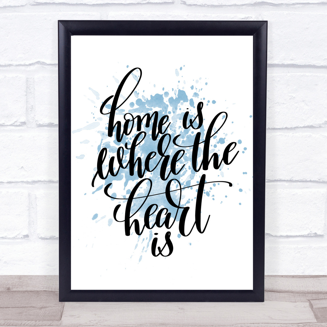 Home Is Where The Heart Is Inspirational Quote Print Blue Watercolour Poster - Red Heart Print home-is-where-the-heart-is-inspirational-quote-print-blue-watercolour-poster-red-heart-print