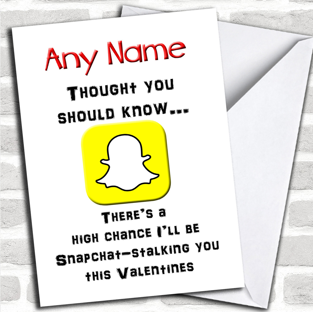 Valentines Snapchat Stalking Personalized Valentines Card Red Heart Print - roblox valentines cards