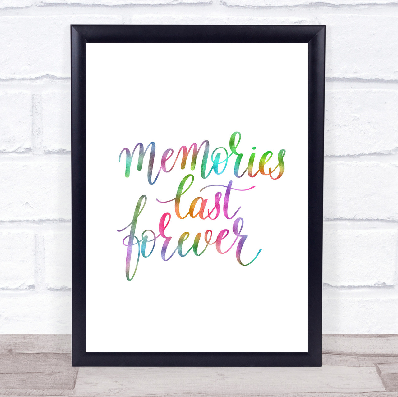 Memories Last Forever Rainbow Quote Print - Red Heart Print