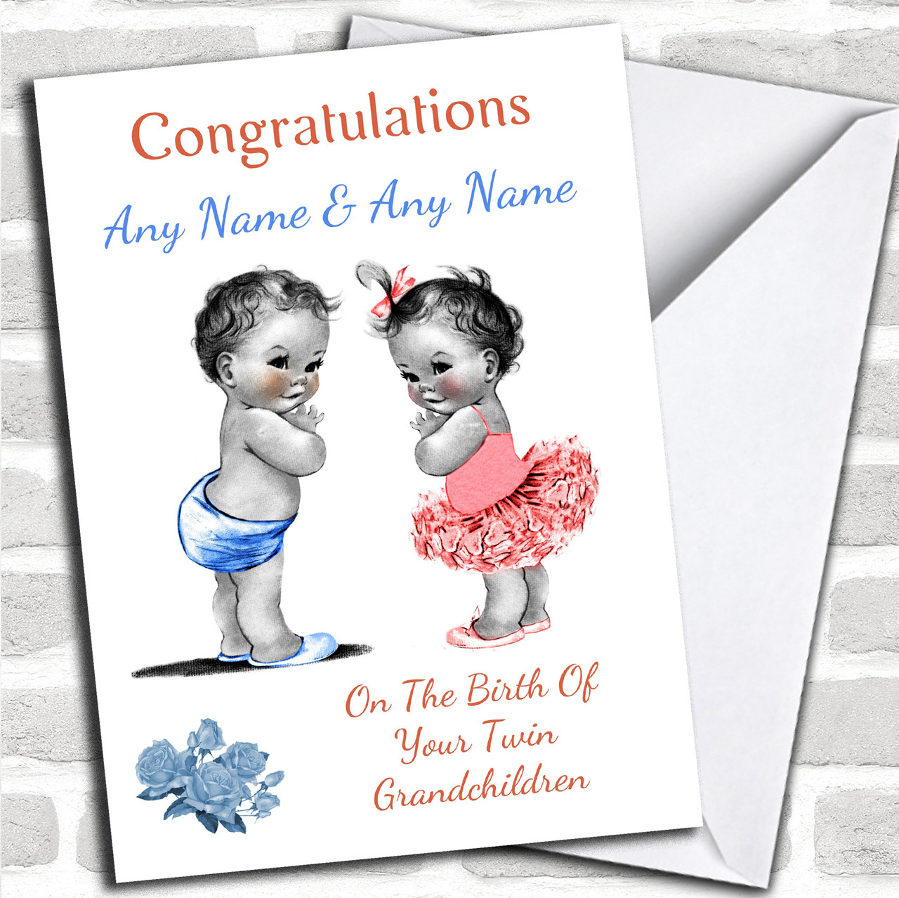 New Kids Baby Card Personalised New Grandchild Card Big 