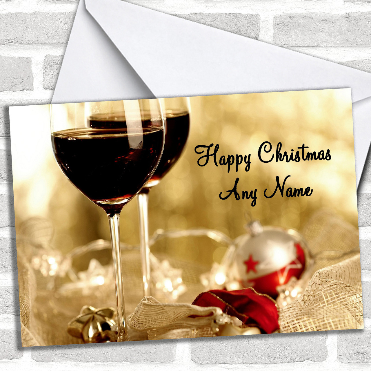 Wine Christmas Card Personalized - Red Heart Print wine-christmas-card-personalized-red-heart-print