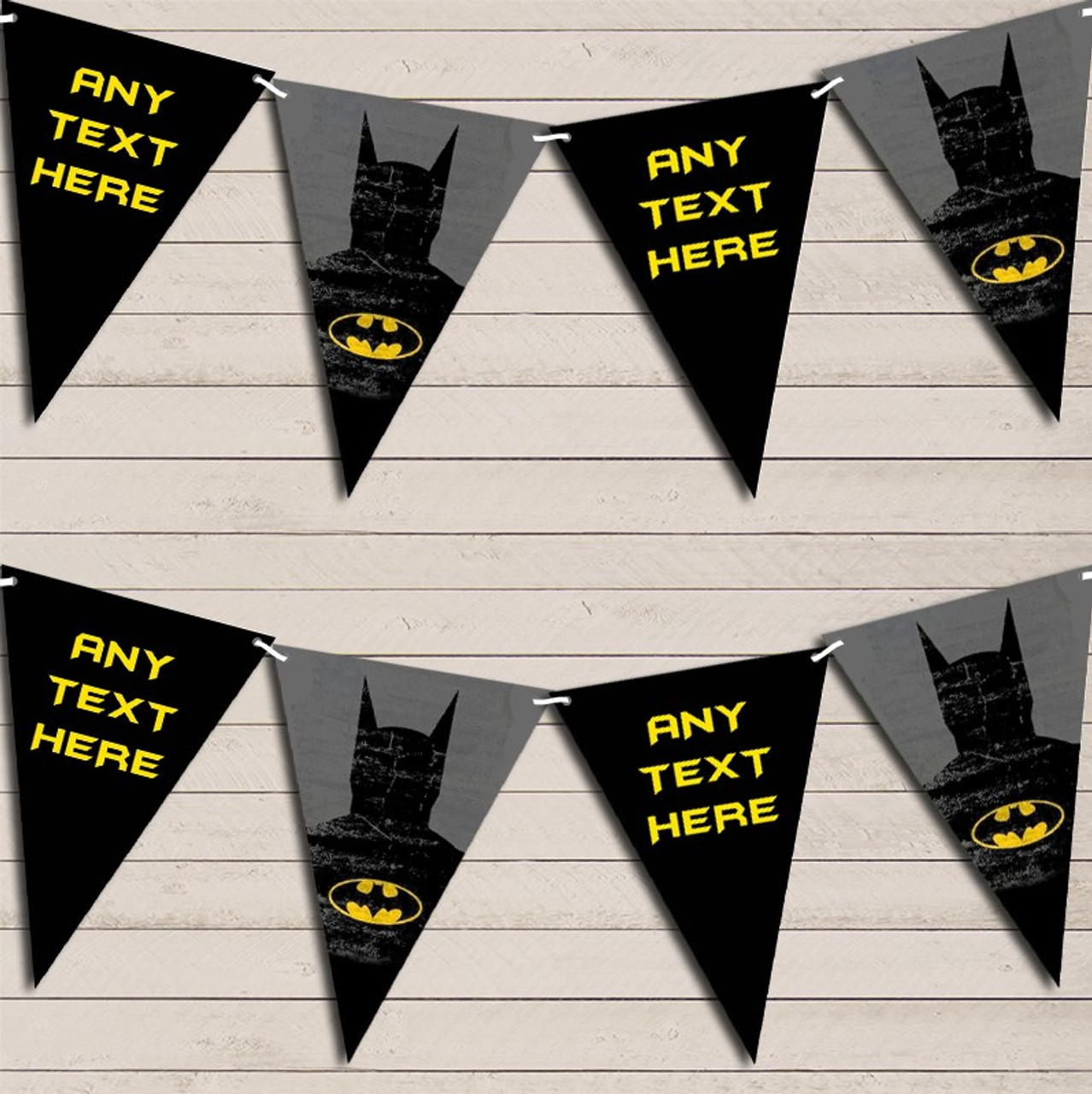 Superhero Batman Children's Birthday Bunting Garland Party Banner - Red Heart Print superhero-batman-children-s-birthday-bunting-garland-party-banner-red-heart-print