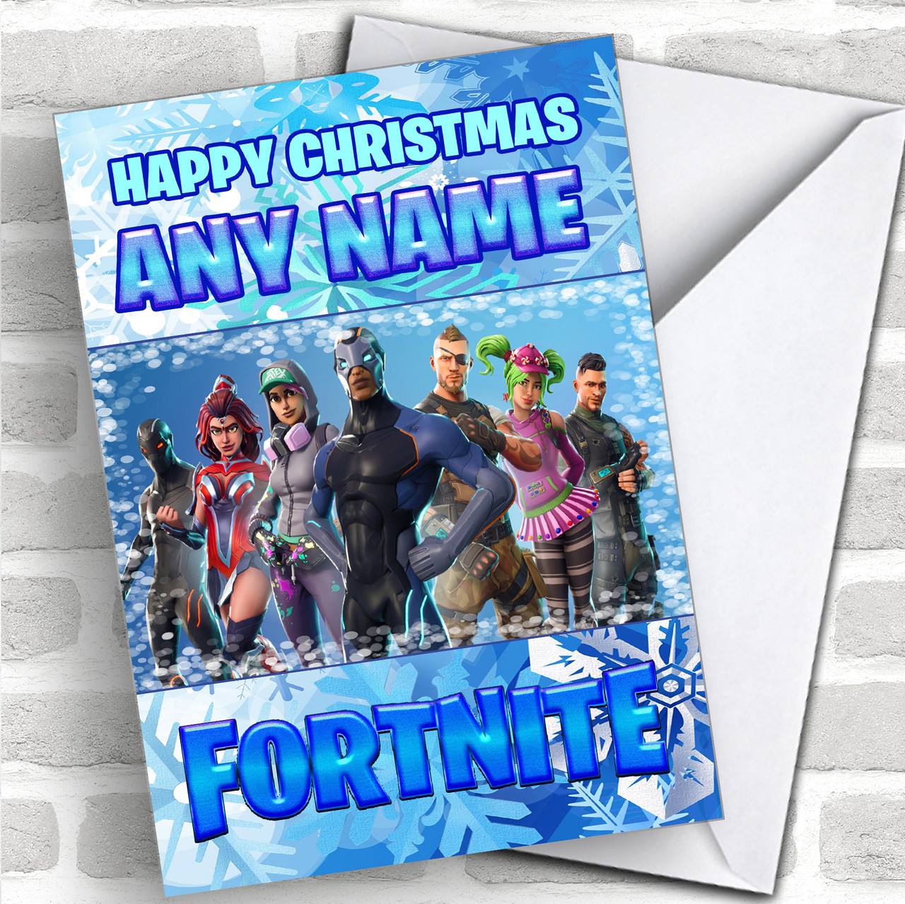 Fortnite Vbucks Funny Personalized Children's Christmas Card - Red