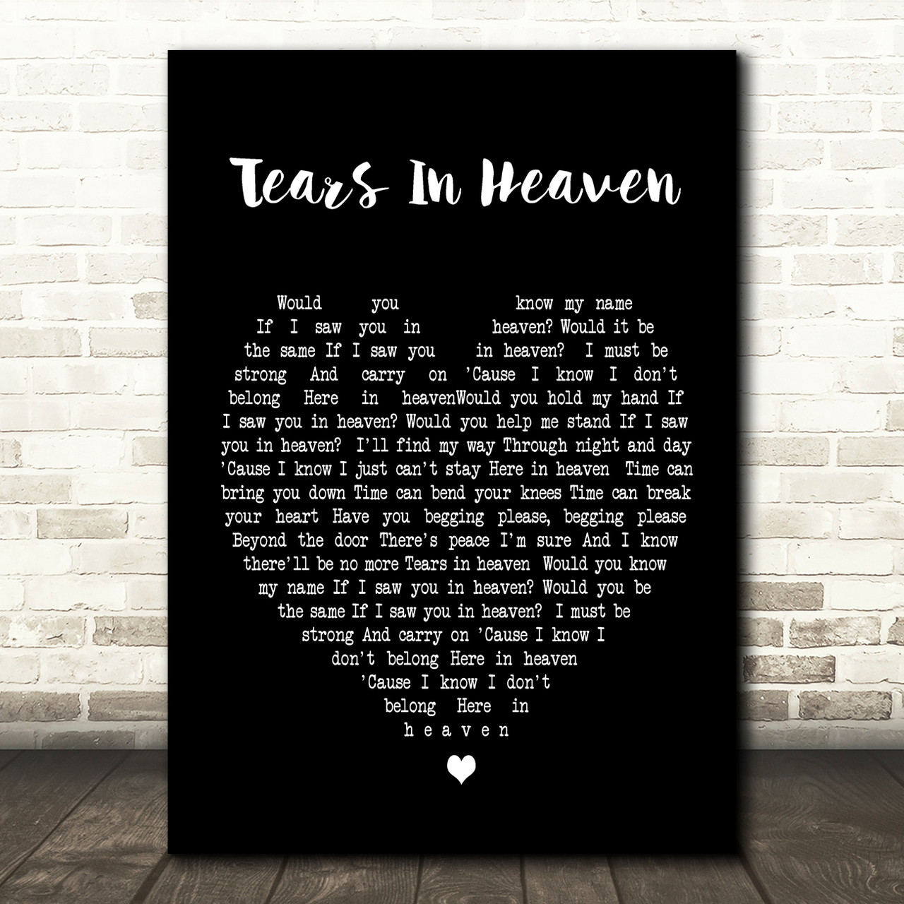 Tears In Heaven by Eric Clapton Vintage Song Lyrics on Parchment