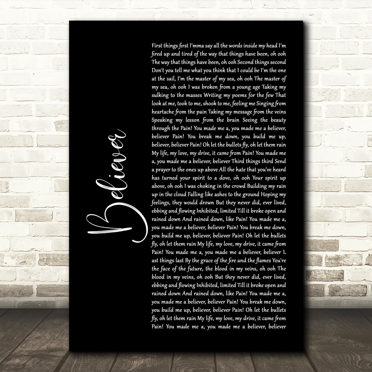 Imagine Dragons Believer Black Script Song Lyric Quote Print Red Heart Print - videos matching imagine dragons believer roblox song