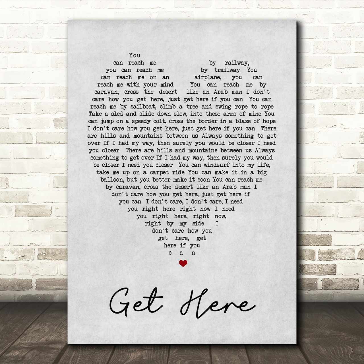 Get Here Oleta Adams Grey Heart Song Lyric Quote Print Red Heart Print - adams song roblox