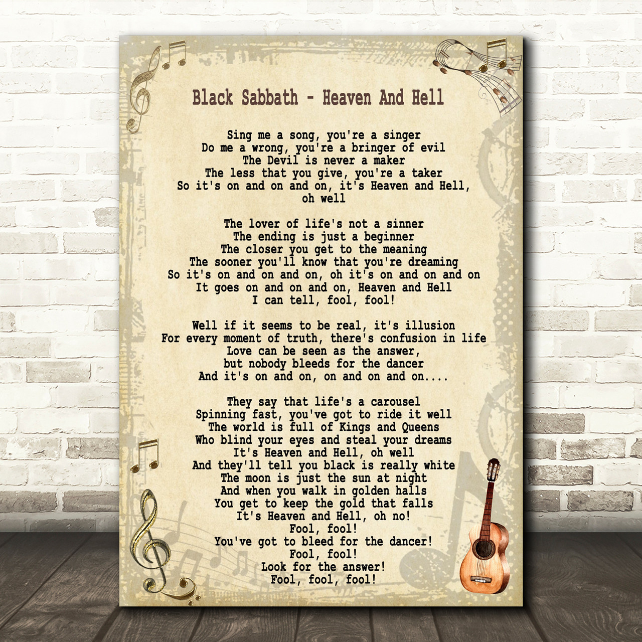 Black Sabbath Heaven And Hell Song Lyric Quote Print Red Heart Print - roblox dark void boss music