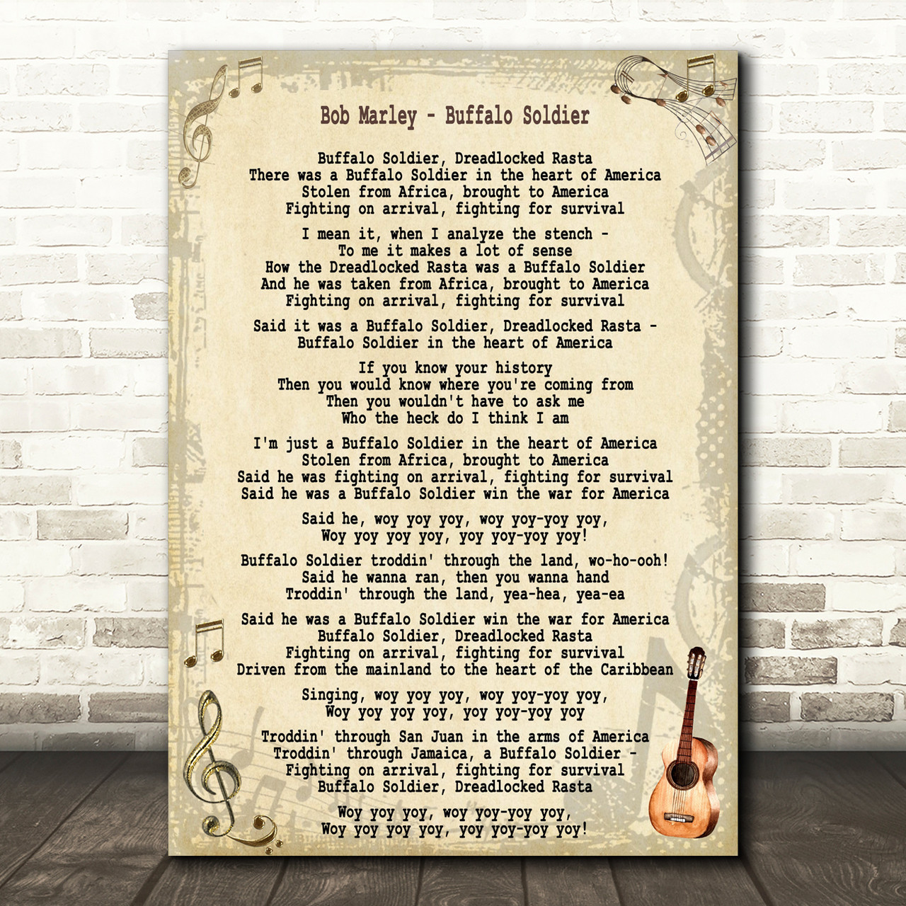 Bob Marley Buffalo Soldier Song Lyric Quote Print - Red Heart Print