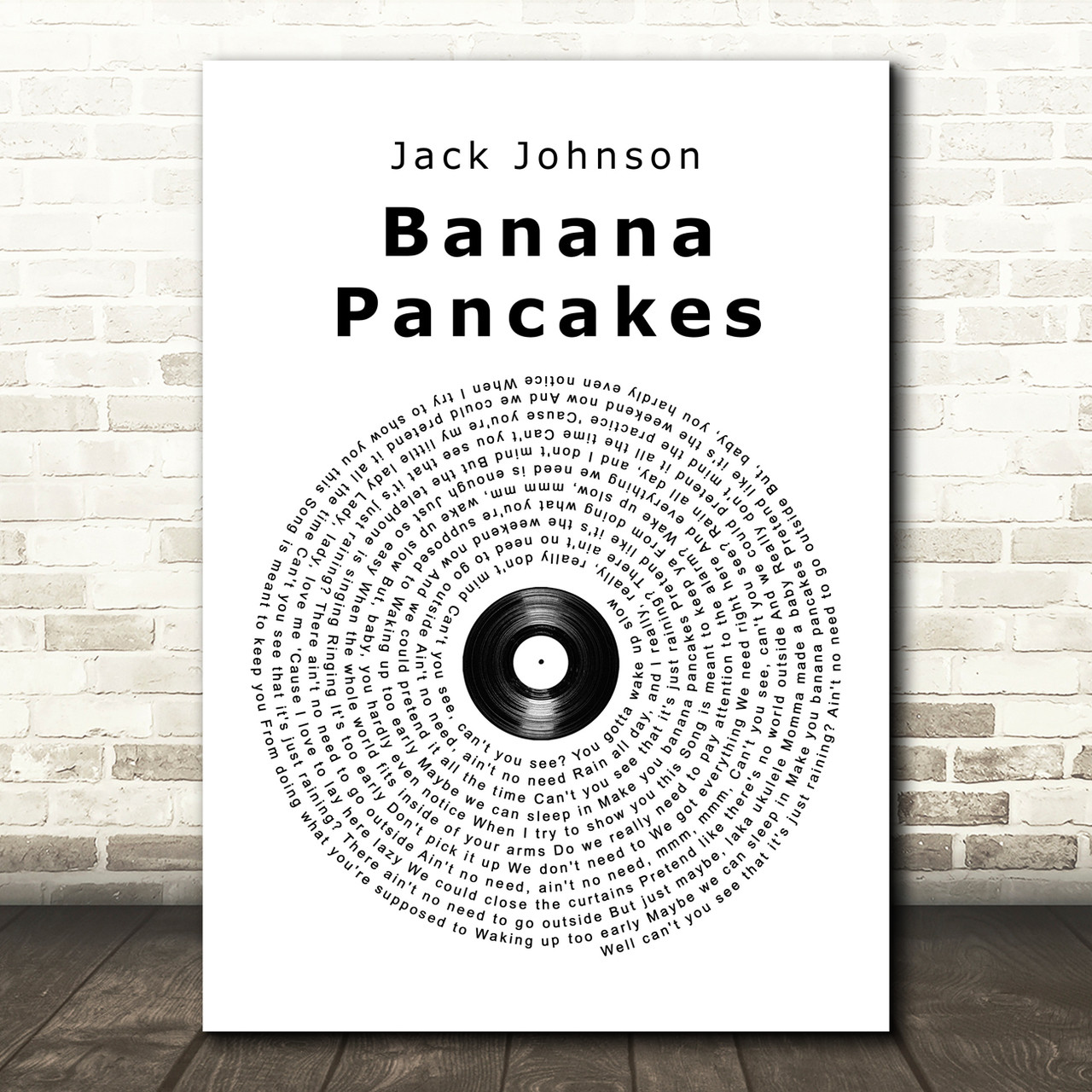 Jack Johnson Banana Pancakes Vinyl Record Song Lyric Quote Print Red Heart Print Jack Johnson Banana Pancakes Vinyl Record Song Lyric Quote Print Red Heart Print