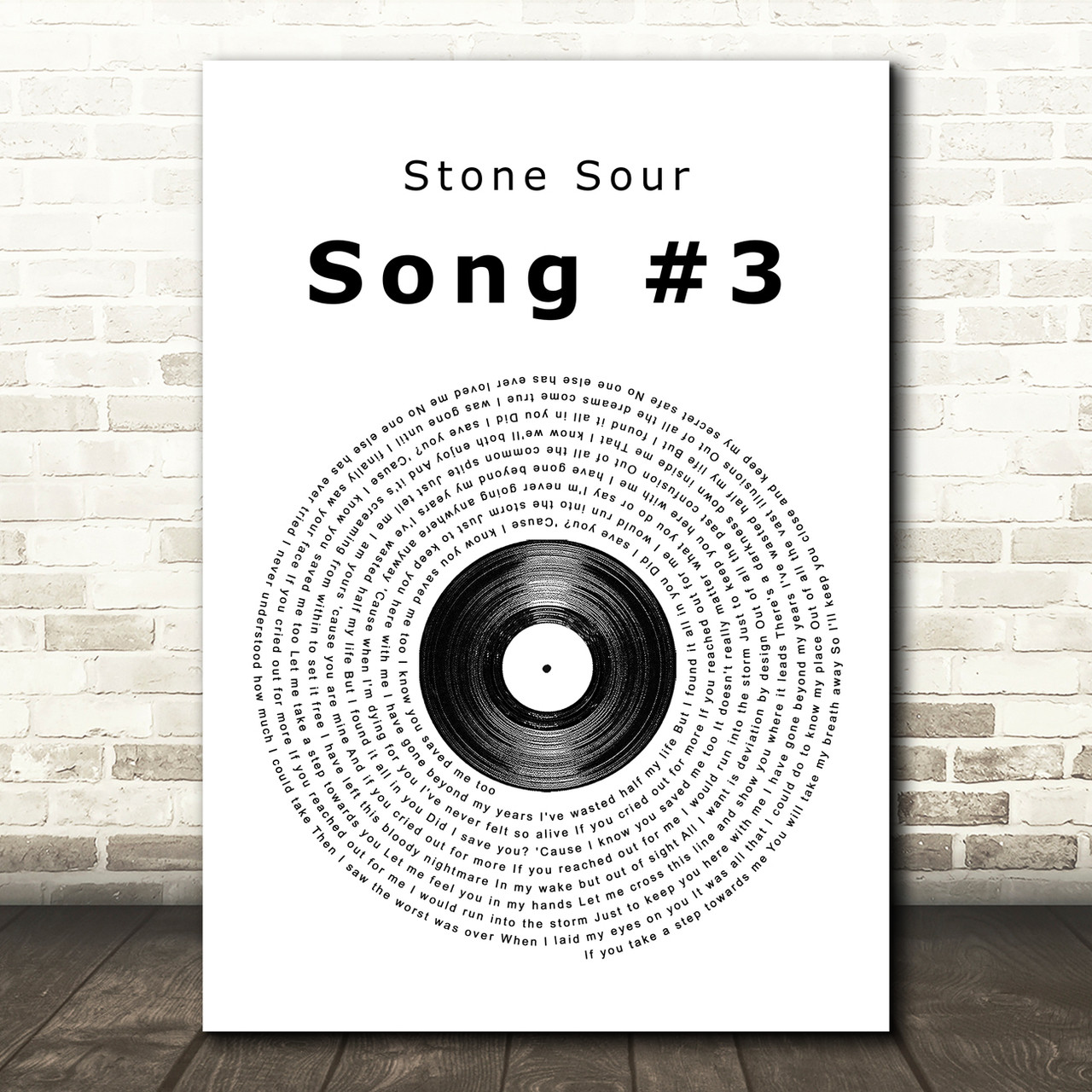 Tarmfunktion Grænseværdi farvel Stone Sour Song 3 Vinyl Record Song Lyric Quote Print - Red Heart Print