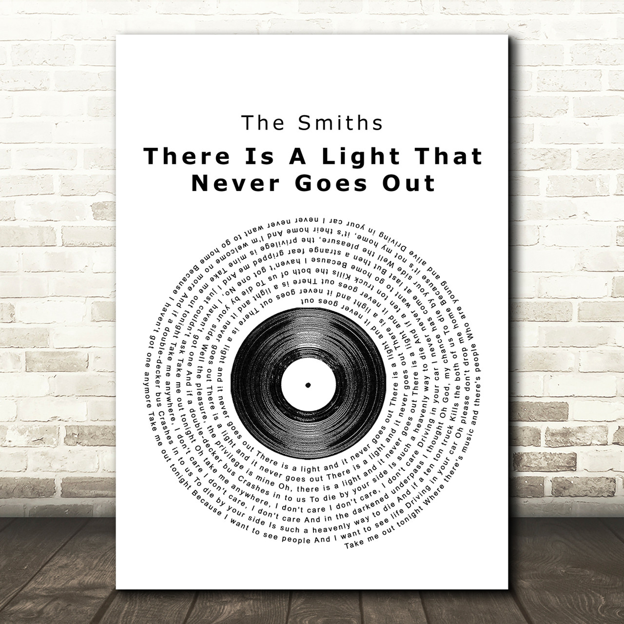 Smiths There Is A Light That Never Goes Out Vinyl Record Song Lyric Print - Red Heart Print