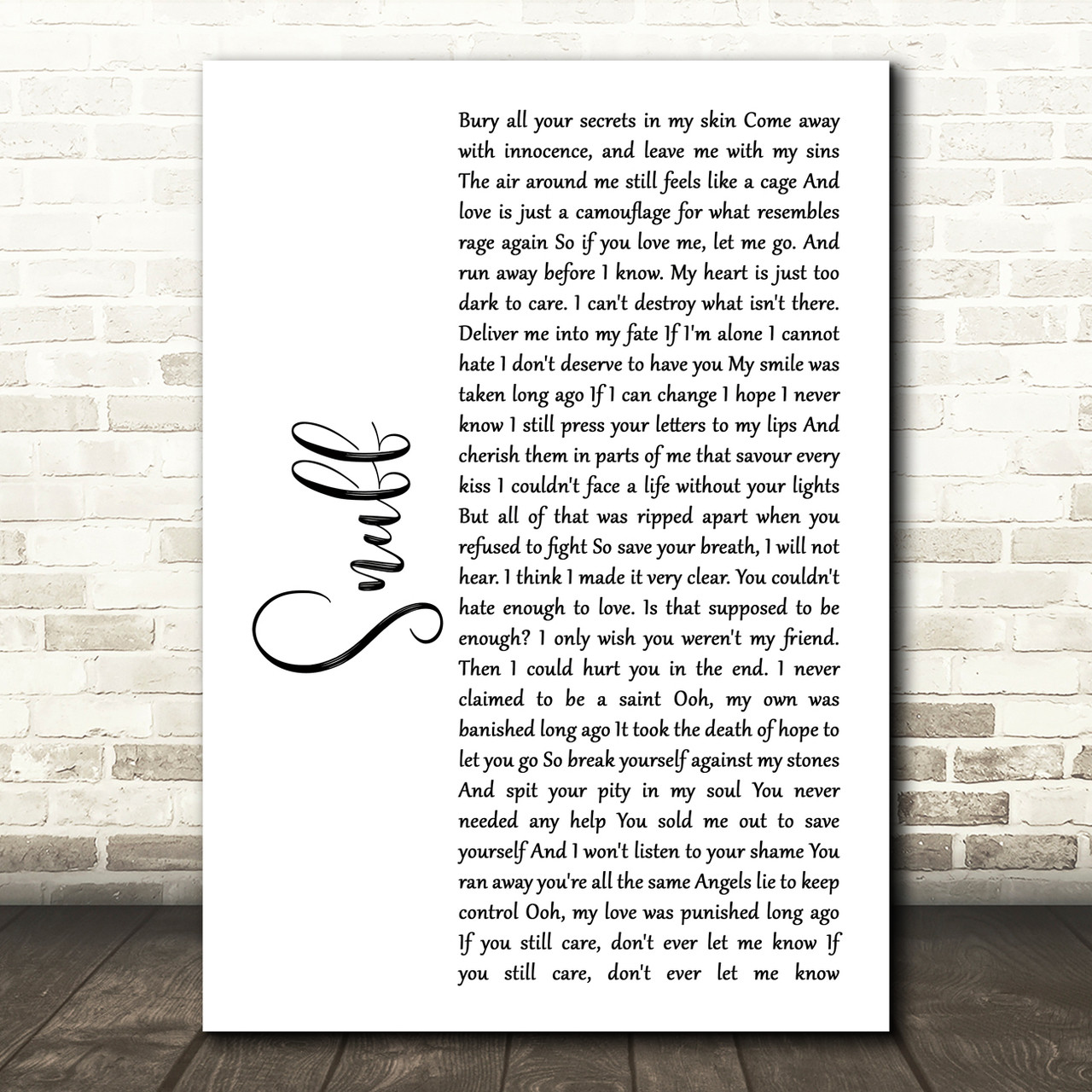 Slipknot Snuff White Script Song Lyric Quote Print Red Heart Print - roblox script creep