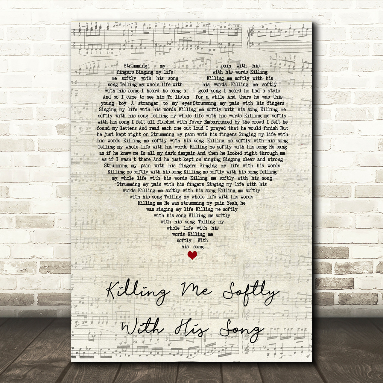 Roberta Flack Killing Me Softly With His Song Script Heart Song Lyric Print Red Heart Print - kill brick script roblox 2020
