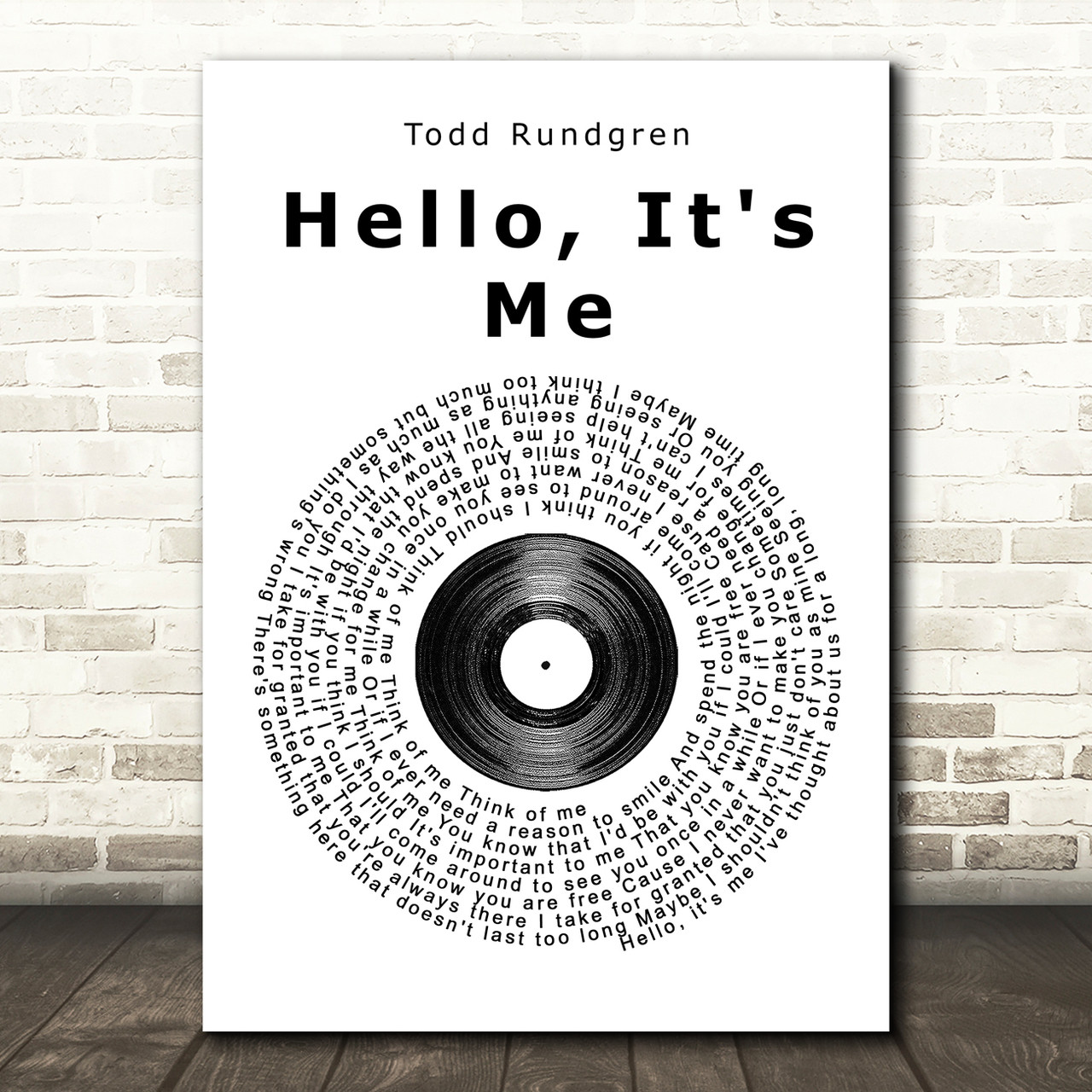 Todd Rundgren Hello, It's Me Vinyl Record Song Lyric Print - Red