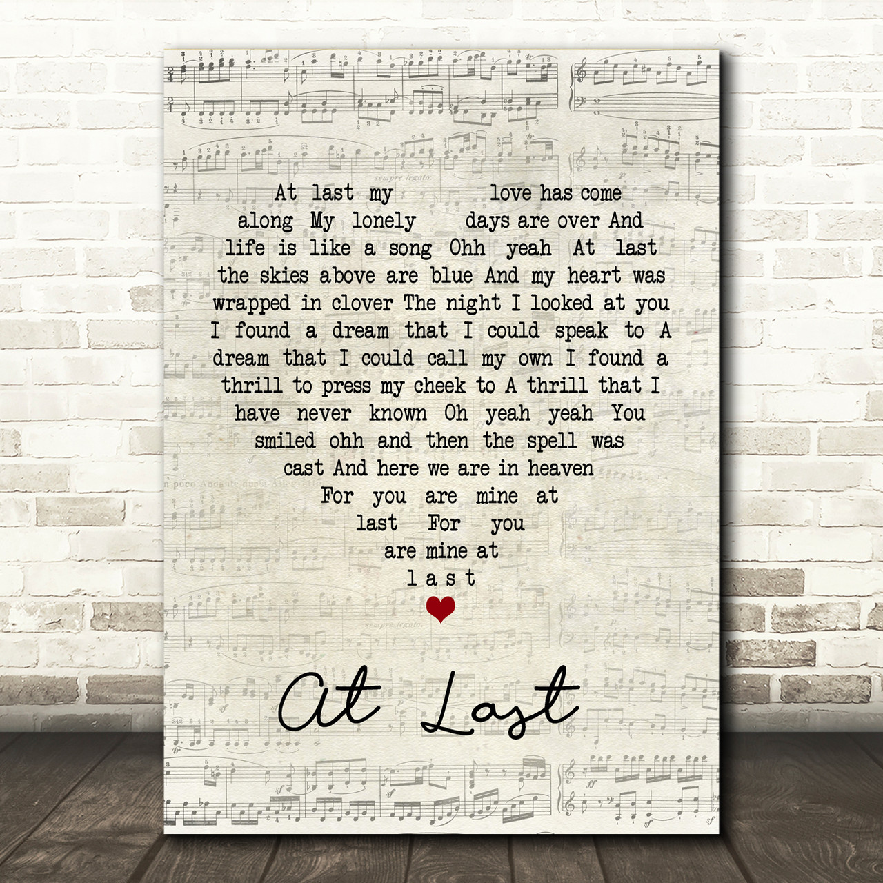 Eva Cassidy At Last Script Heart Song Lyric Music Print Red