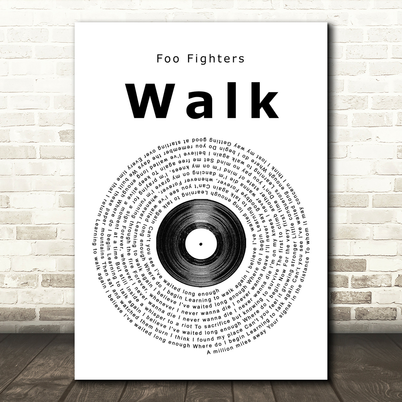 Foo Fighters Walk Vinyl Record Song Lyric Music Print - Red Heart Print