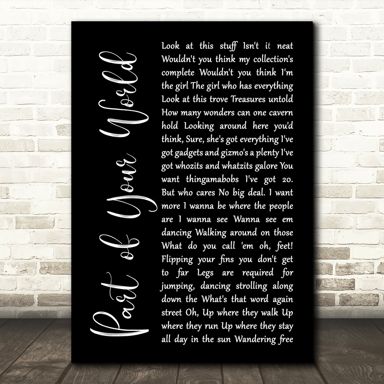 The Little Mermaid Part Of Your World Black Script Song Lyric Music Print Red Heart Print - roblox black panther script