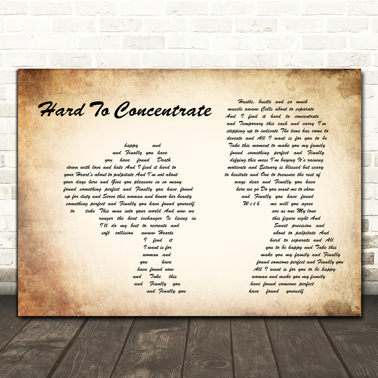 Red Hot Chili Peppers Hard To Concentrate Man Lady Couple Song Lyric Music Print - Red Print