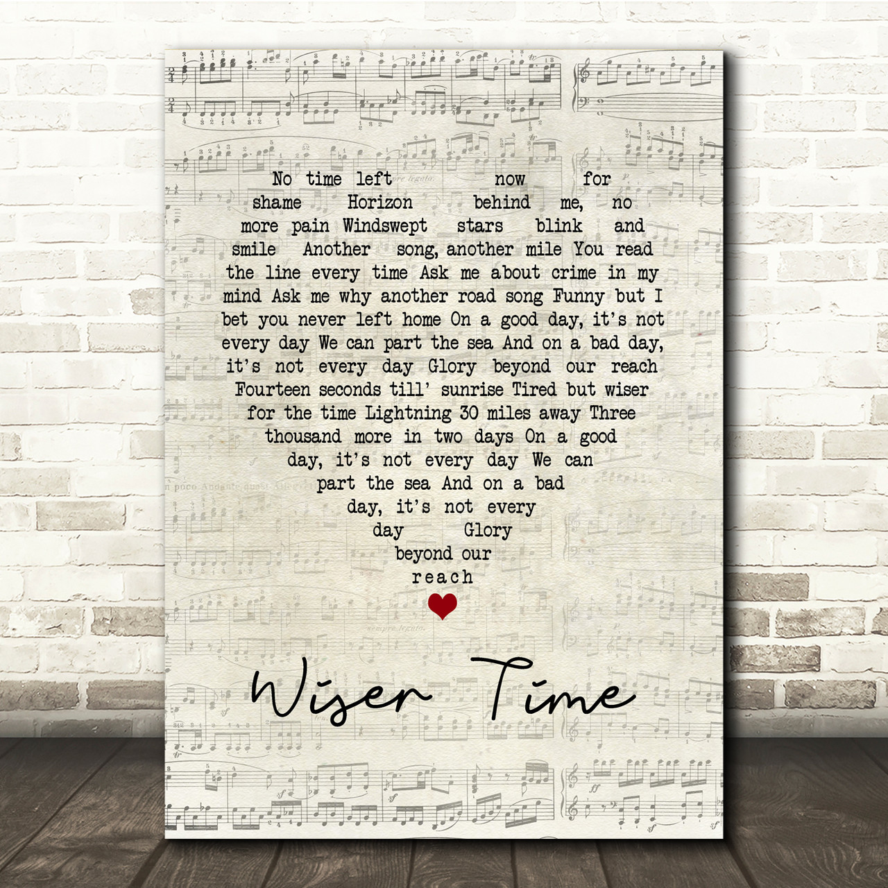 The Black Crowes Wiser Time Script Heart Song Lyric Music Print