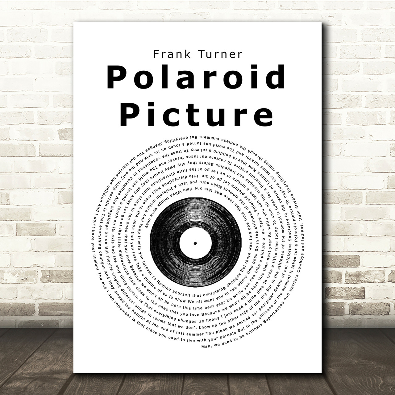 Frank Turner Polaroid Picture Vinyl Record Song Lyric Music Print Red Heart Print - number for polaroid song in roblox