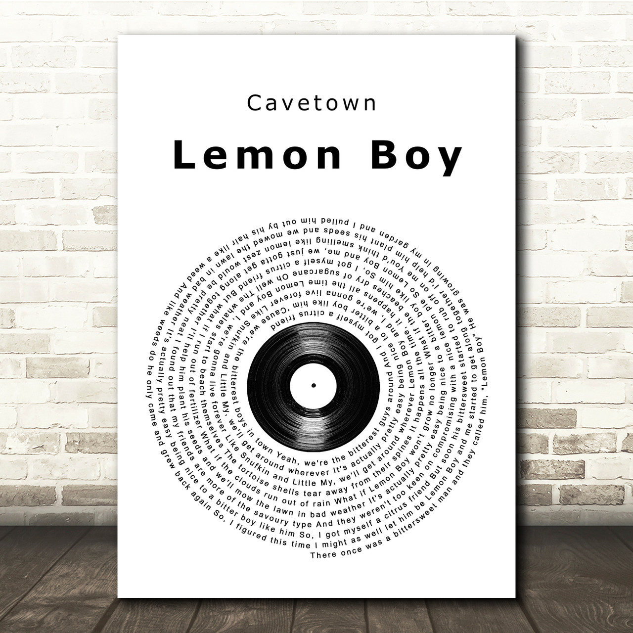 Cavetown Lemon Boy Vinyl Record Song Lyric Music Print Red Heart Print - nim roblox story
