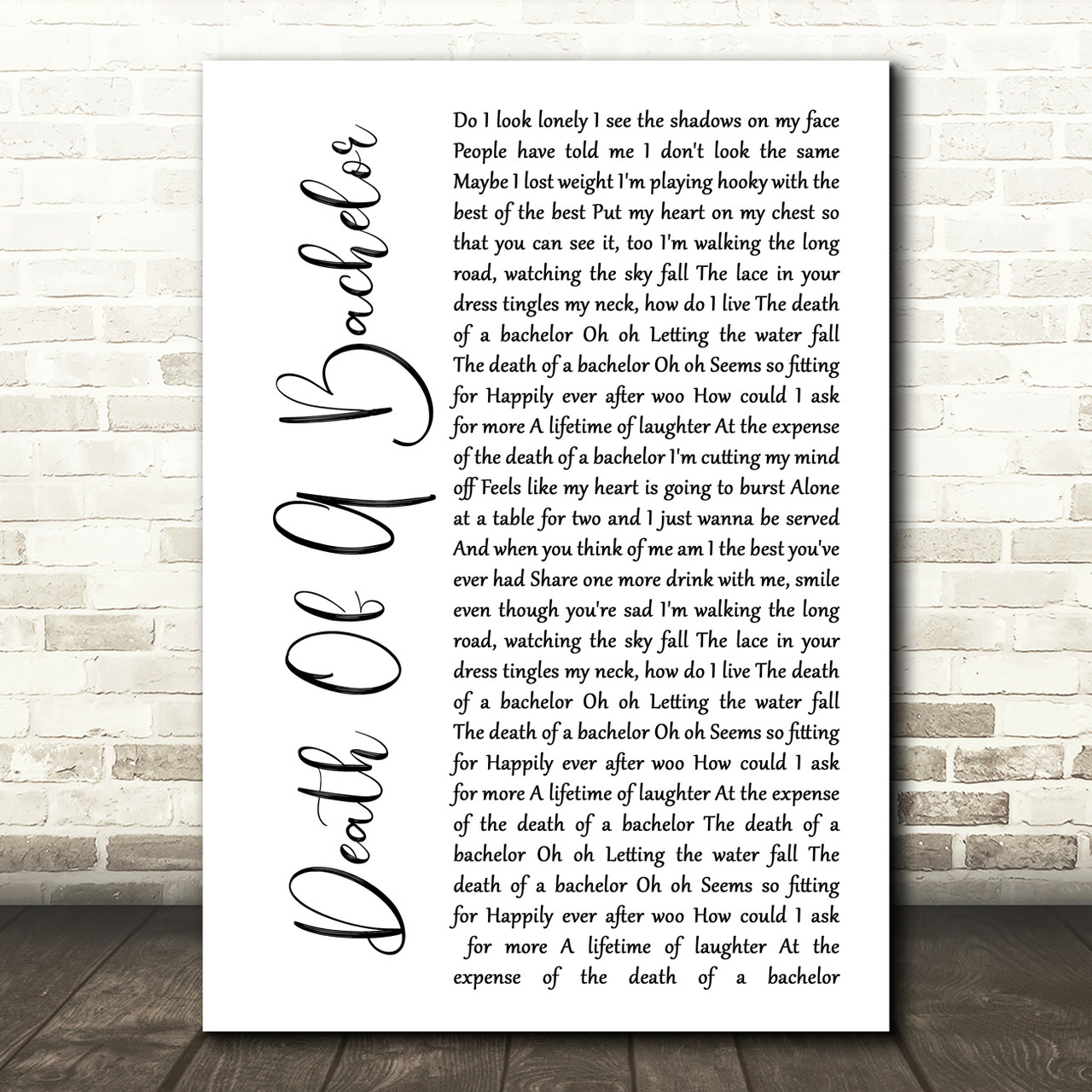 Panic At The Disco Death Of A Bachelor White Script Song Lyric Music Print Red Heart Print - panic at the disco concert roblox