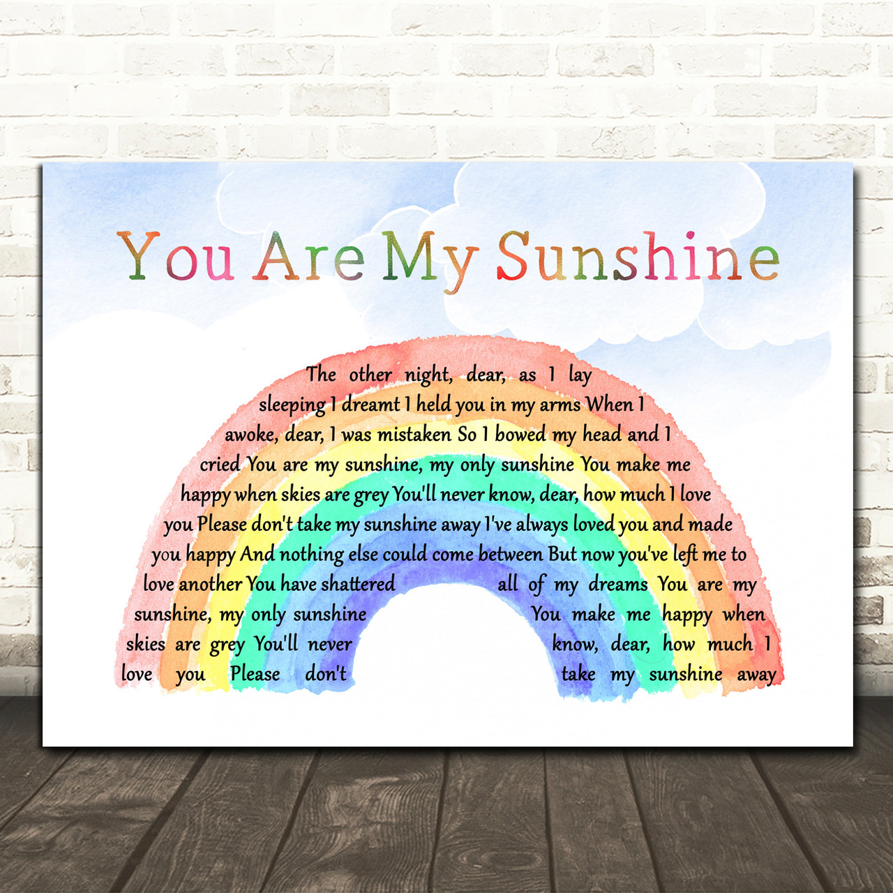 Nursery Decor: 3 Framed You Are My Sunshine Lyrics 8”x11” Baby Shower Mom  Gift