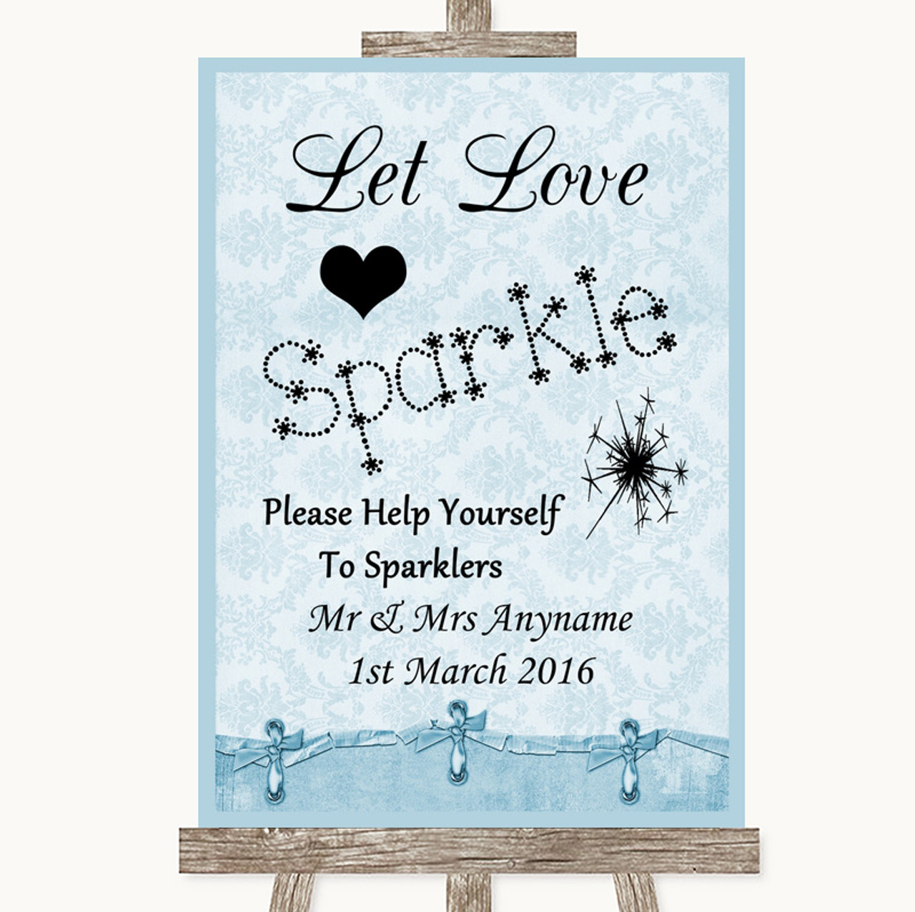 Details about   Shabby Chic Let Love Sparkle Sparklers Personalised Wedding Sign 