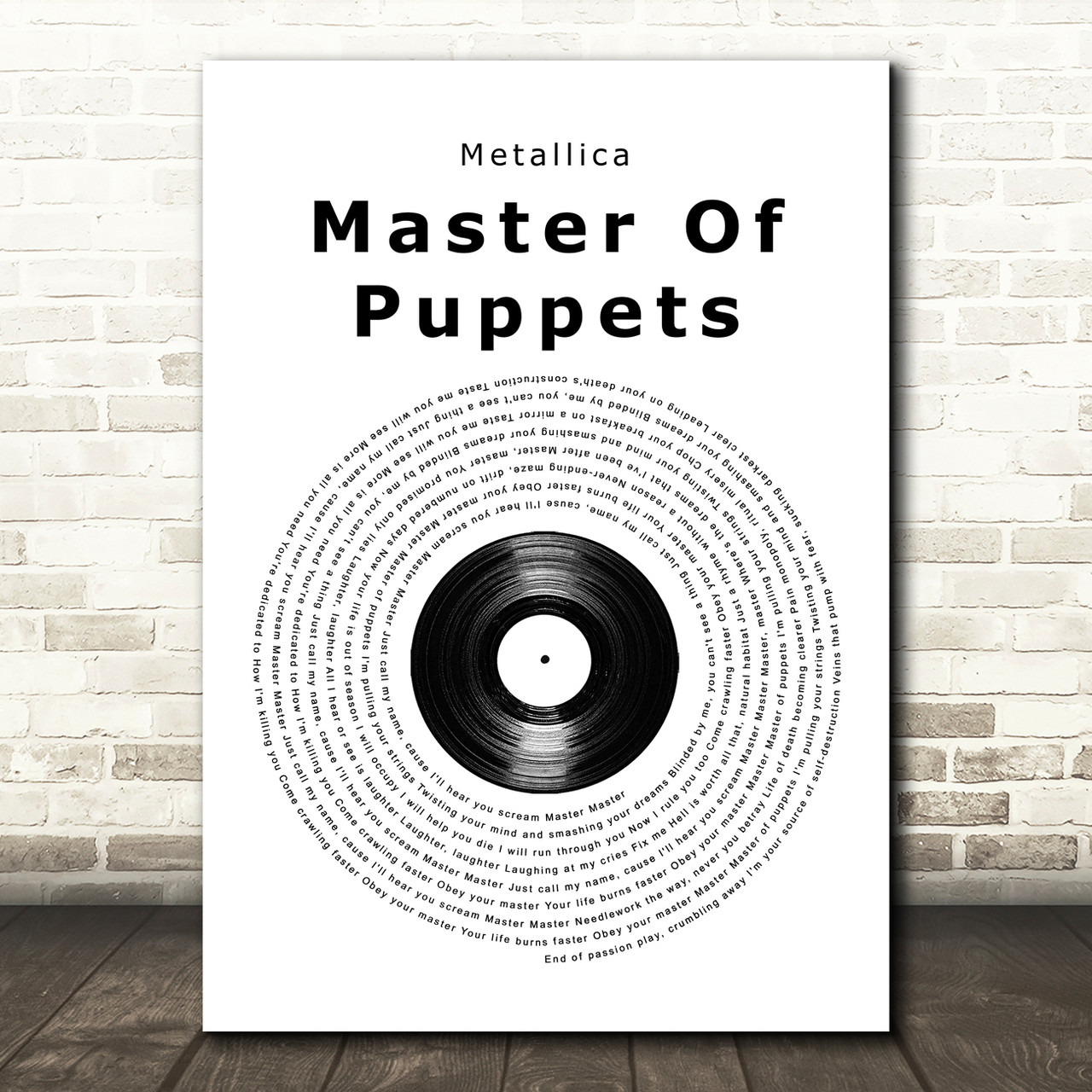 Metallica Master Of Puppets Vinyl Record Song Lyric Quote Music