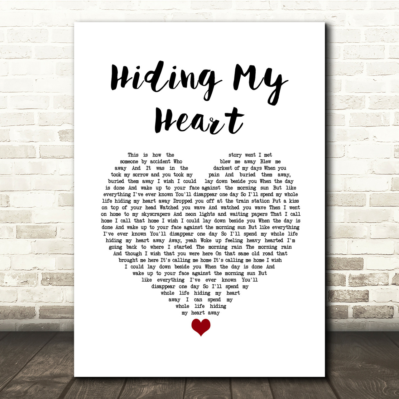 Adele Hiding My Heart White Heart Song Lyric Quote Music Poster