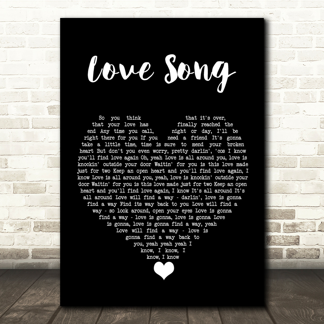 Tesla Love Song Black Heart Song Lyric Quote Music Poster Print - Red Heart  Print