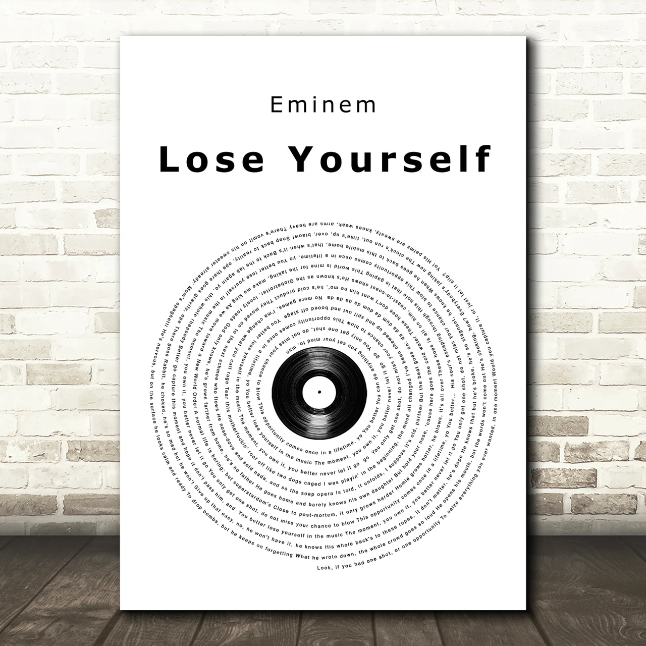 Eminem Lose Yourself Vinyl Record Song Lyric Wall Art Print - Red 