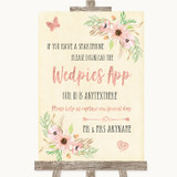 Blush Peach Floral Wedpics App Photos Personalized Wedding Sign