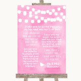 Baby Pink Watercolour Lights Romantic Vows Personalized Wedding Sign