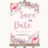 Blush Rose Gold & Lilac Save The Date Personalized Wedding Sign