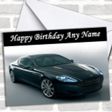 Aston Martin Black Rapide Personalized Birthday Card