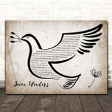 Fleetwood Mac Seven Wonders Vintage Dove Bird Song Lyric Print