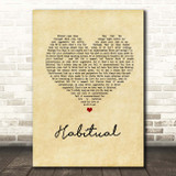 Justin Bieber Habitual Vintage Heart Song Lyric Print