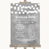Grey Watercolour Lights Rules Of The Wedding Personalized Wedding Sign