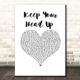 Andy Grammer Keep Your Head Up White Heart Song Lyric Print