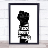 Black Lives Matter Fist Wall Art Print