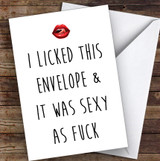 Licked The Envelope Sexy Personalized Valentine's Day Card