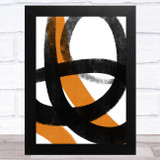 Black And Orange Abstract Strokes Style 3 Wall Art Print