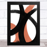 Black And Red Abstract Strokes Style 2 Wall Art Print