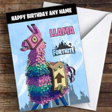 Llama Gaming Comic Style Kids Fortnite Skin Children's Personalized Birthday Card