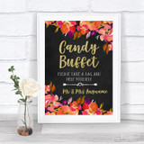 Pink Coral Orange & Purple Candy Buffet Personalized Wedding Sign