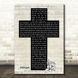 Ray Charles Hallelujah Music Script Christian Memorial Cross Song Lyric Music Art Print